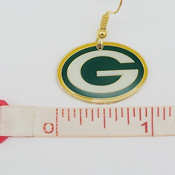 Team NFL Green Bay Packers Logo Drop Dangle Earrings 2011 Football Fan Accessory - Picture 6 of 6
